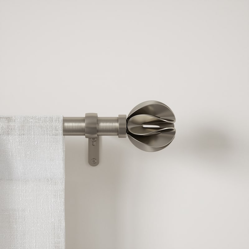 Adjustable Curtain Rod 42-120 Inch Nickel Finish - Modern Window Decor - M