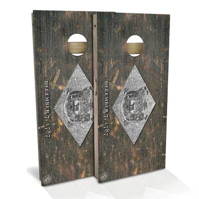 Delaware Flag Vintage Outdoor Cornhole Board Set