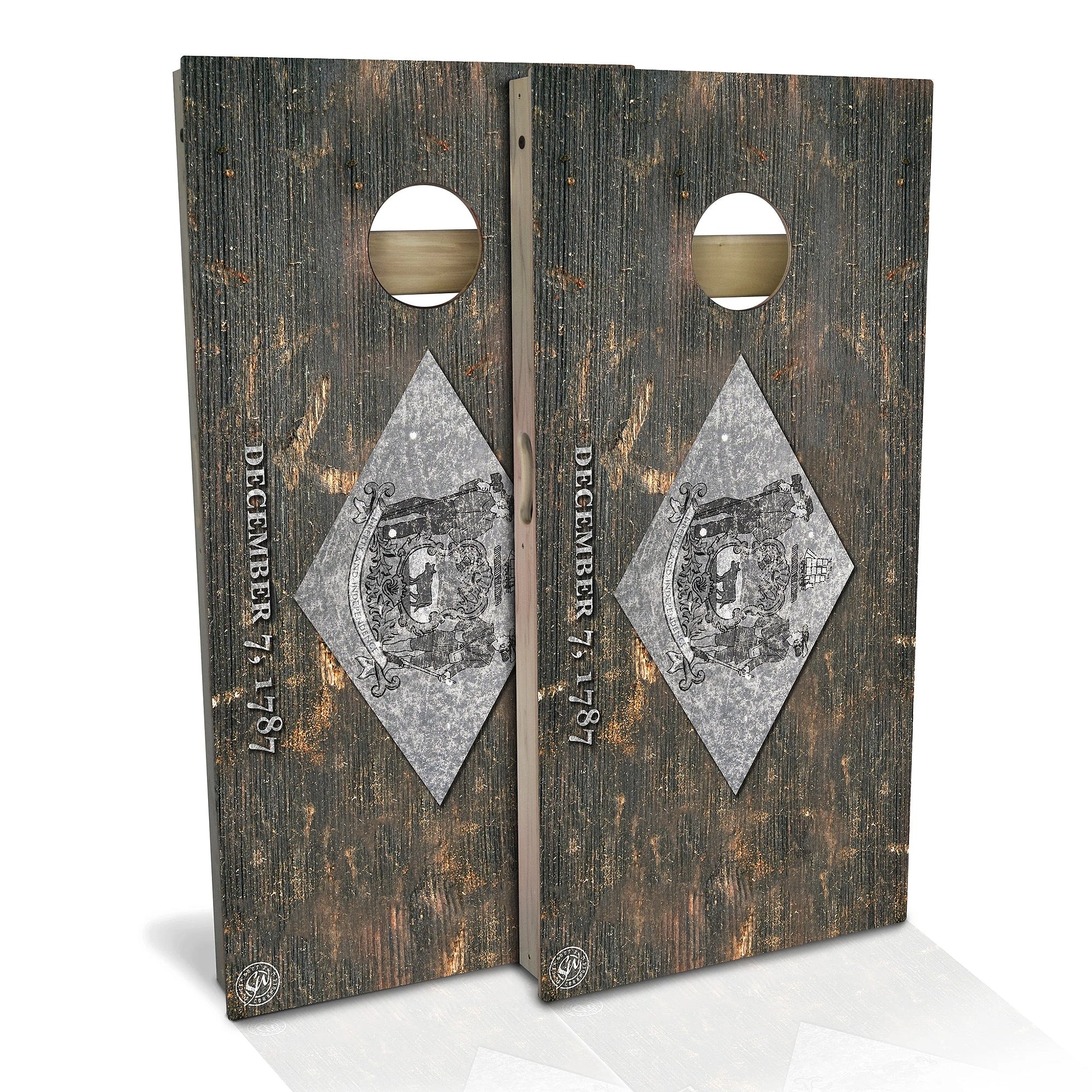 Delaware Flag Vintage Outdoor Cornhole Board Set