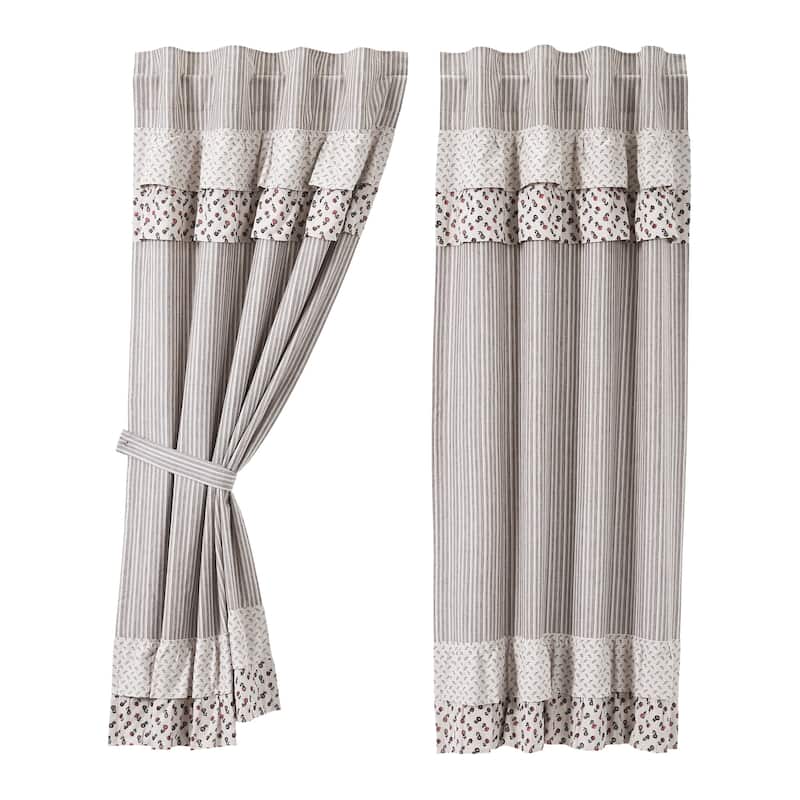 Florette Ruffled Short Panel Set of 2 63x36