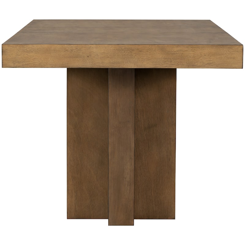 6-Piece Extendable Dining Set with Removable Leaf, Wood Kitchen Table Set with Bench and 4 Upholstered Chairs