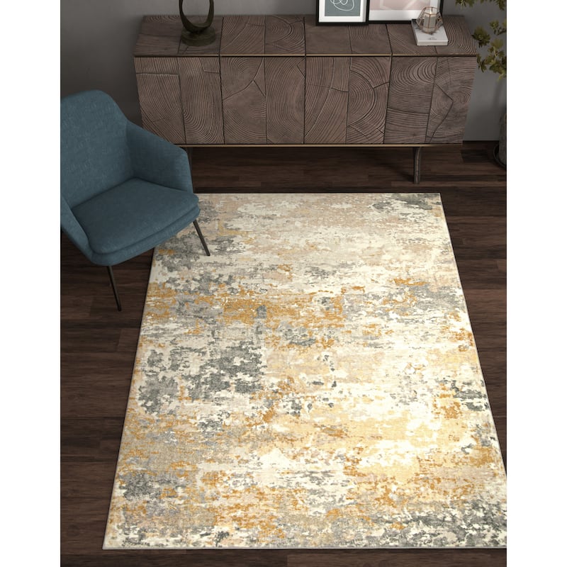 Domani Comfort Abstract & Contemporary Ombre Faux Fur Area Rug