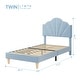 preview thumbnail 19 of 20, Modern Velvet Upholstered Bed Frame, Platform Bed with Height Adjustable Headboard for Boys Girls, Wood Slat Support