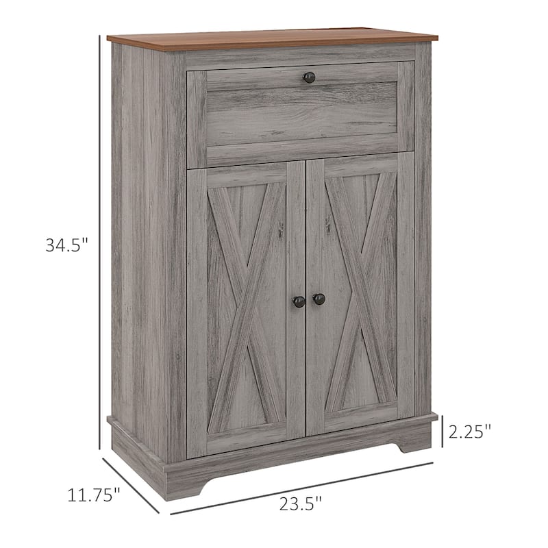 Farmhouse Barn Door Accent Cabinet Sideboard