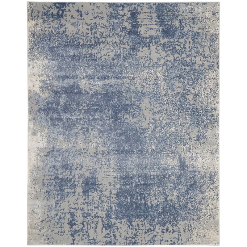 Grand Expressions Modern Abstract Navy Grey Area Rug