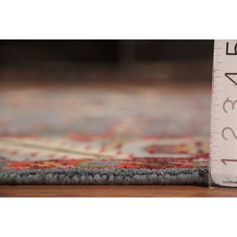 Hand Knotted Oriental 100% Wool Carpet Traditional Geometric Navy Blue & Blues Heriz (serapi) Area Rug - 10' 0'' X 7' 10''