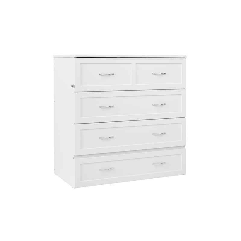 AFI Northfield Murphy Bed Chest with 6" Mattress, Storage Drawer & Built-In Charger
