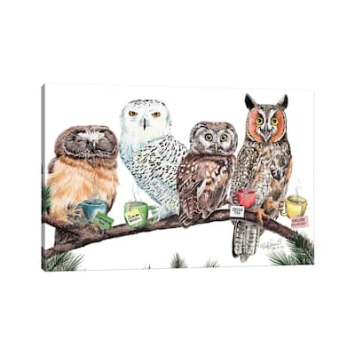 iCanvas "Tea Owls" by Holly Simental Canvas Print