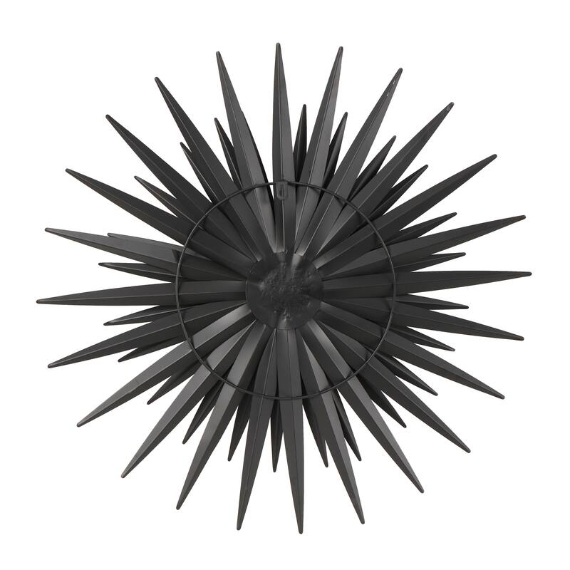 Black Metal Large Layered 3D Sunburst Wall Decor