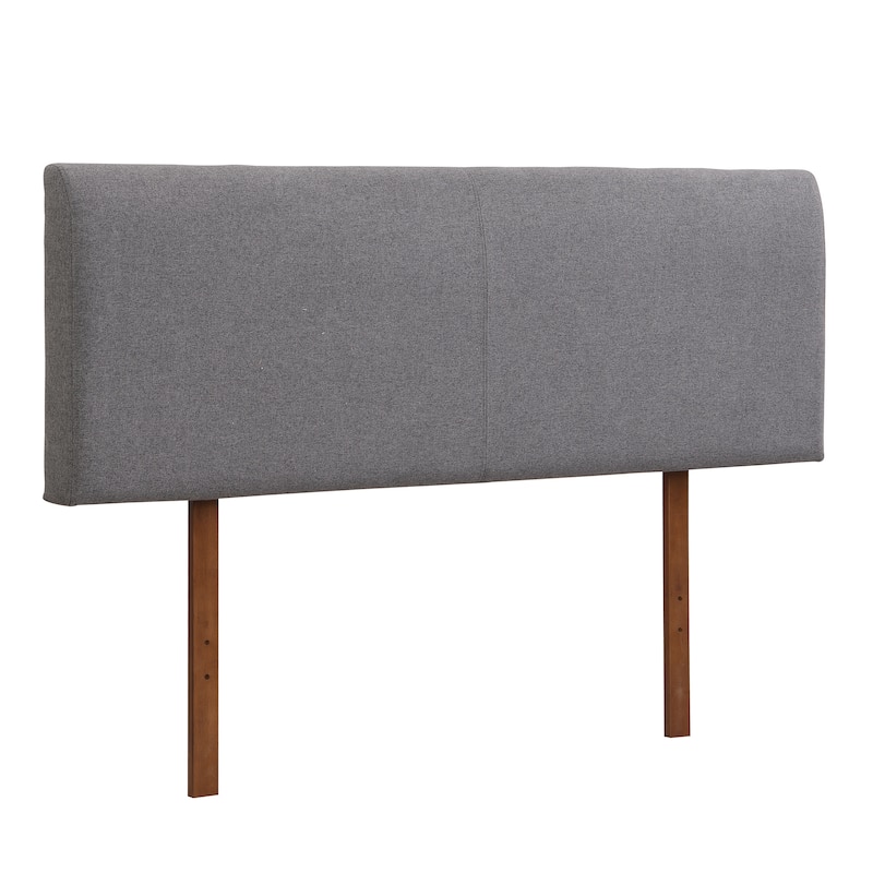 Solid Dry Bamboo Wood Platform Bed with Bamboo Frame, Upholstered Adjustable Headboard, Noise-Free Design, Easy Assembly