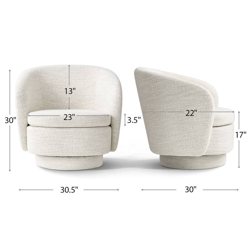 Modern Boucle Swivel Accent Chairs
