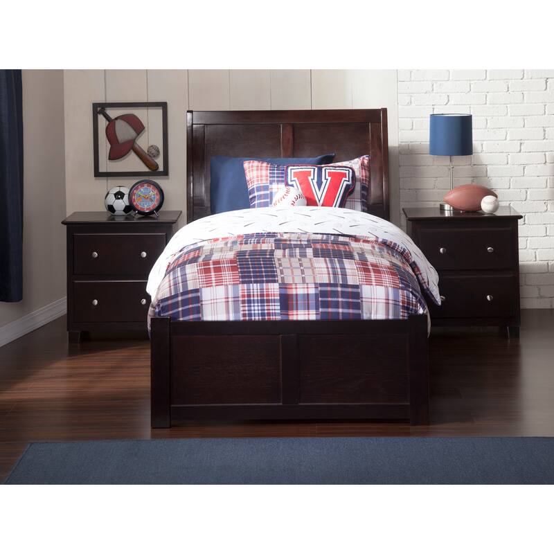 Portland Platform Bed with Footboard and Twin XL Trundle