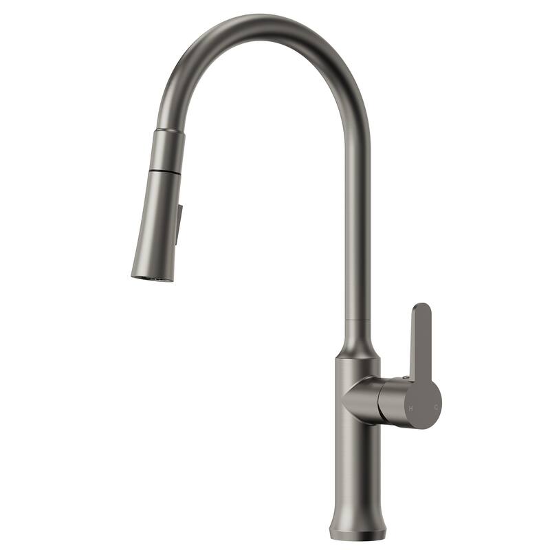 Single Handle Pull Down Kitchen Faucet with Sprayer Brass Swivels 360° Kitchen Faucet