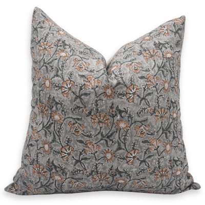 Linen Handmade Block print pillow Cover- Nayaab