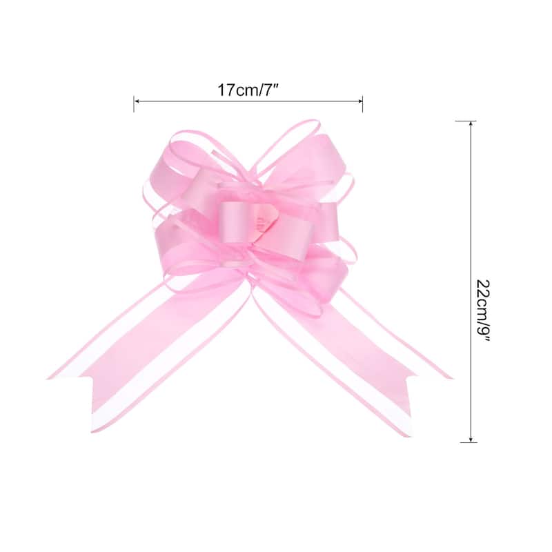 10pcs 9" Large Pull Bow Gift Wrapping Big Organza Bows Ribbon - Pink