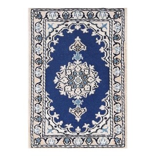Light Blue hand knotted Persian Nain 1'4'' X 1'11'' - 1'4'' x 1'11 ...
