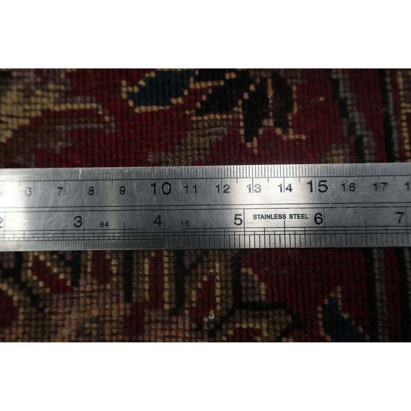 Hand Knotted Oriental 100% Wool Carpet Traditional All-Over Beige & Ivories Kashan Area Rug - 12' 7'' X 9' 1''