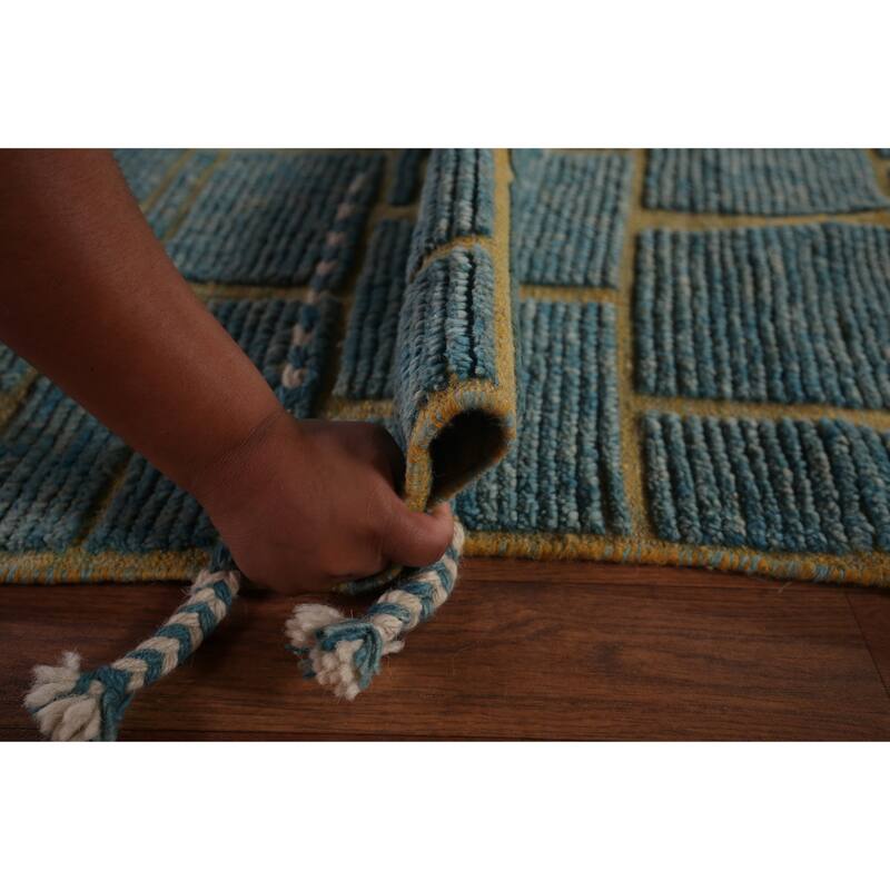 Geometric Modern Moroccan Large Area Rug Handmade Wool Carpet - 11'10"x 16'0"