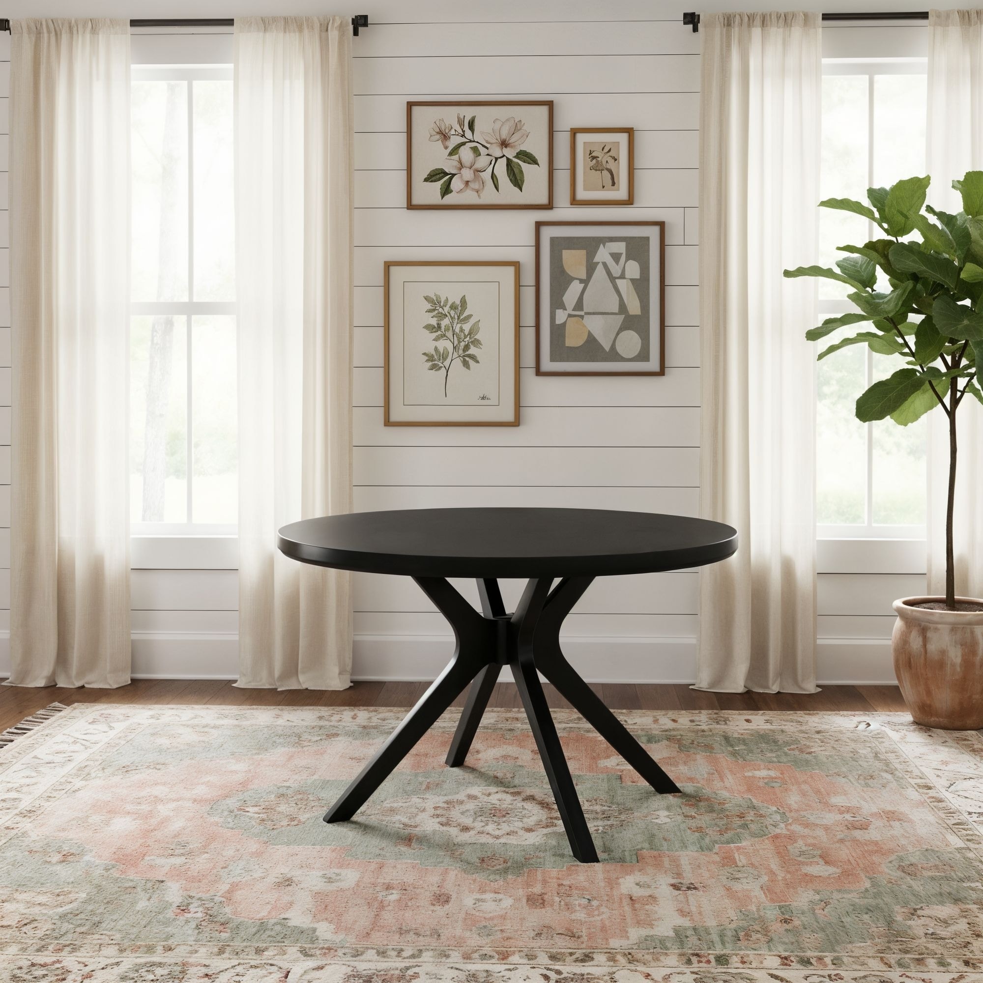 Sunset Living Furniture 47" Cross Leg Round Dining Table