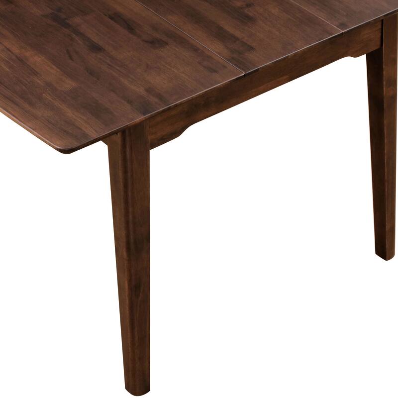 Furniture of America Abigail VIII Mid-Century Modern Rich Walnut Extendable Self-Storing 53-inch Counter Height Dining Table