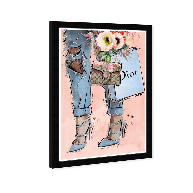 Wynwood Studio Prints Fashion and Glam Stroll in Italy Blush Pink and Pastel Pink Glam Wall Art Canvas Print