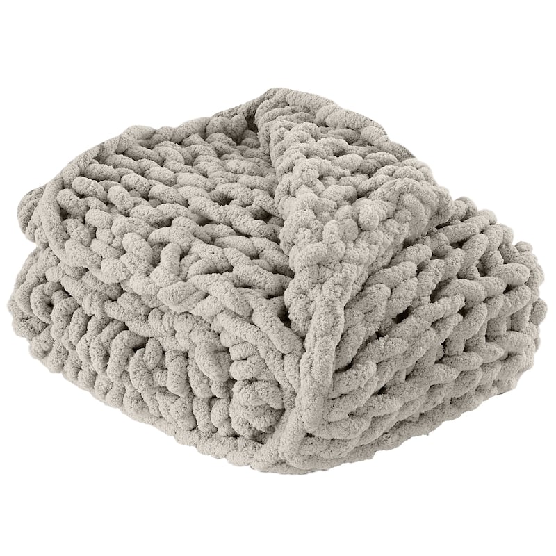 Modern Threads Chenille Chunky Hand Knit Throw