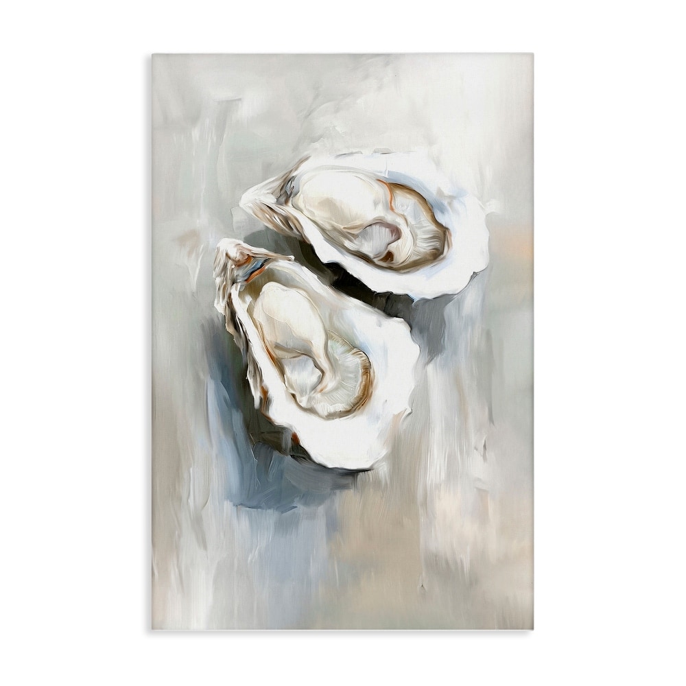 Stupell Two Oysters Seashell Mirage Canvas Wall Art Design By Ramona Murdock
