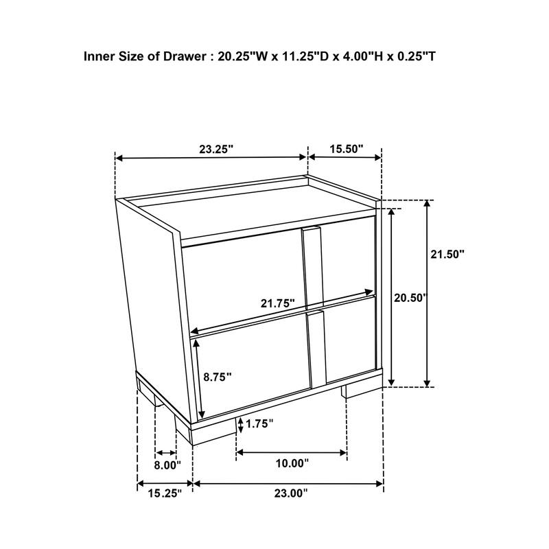 2-Drawer Modern Nightstand