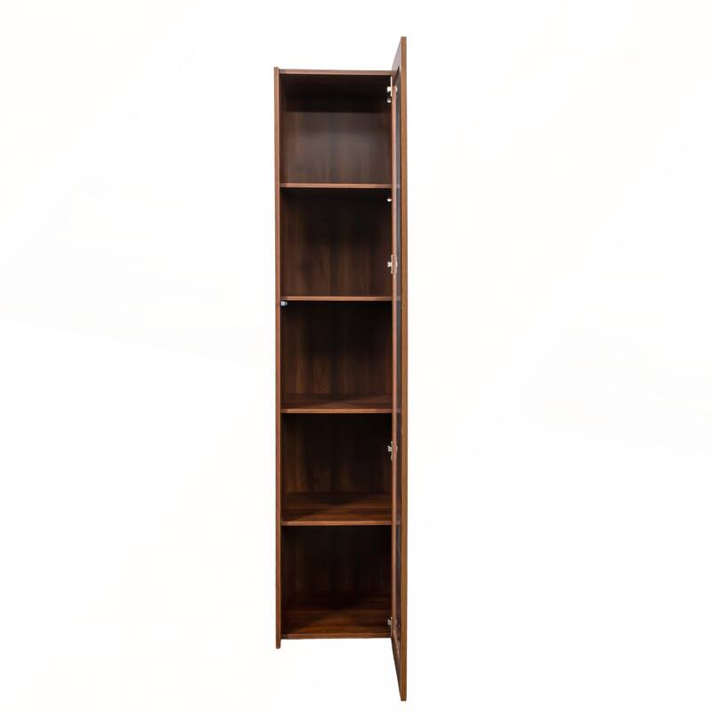 Display Cabinet with Glass Doors and 5 Shelves