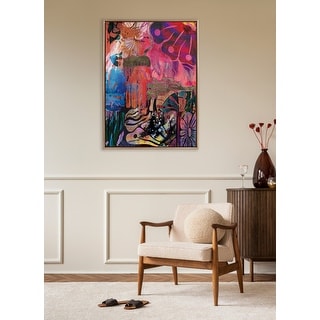Kate and Laurel Sylvie Beaded Abstract 612 Framed Canvas by Nikki Chu