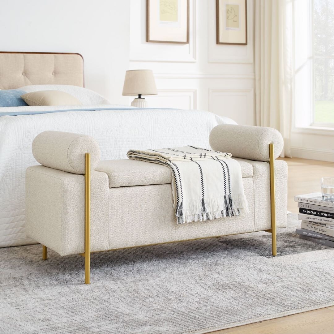 Linen end of bed bench cheap