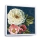 preview thumbnail 7 of 7, Designart "White and Pink Damask Rose Flowers" Farmhouse Framed Canvas 36 in. wide x 36 in. high - White