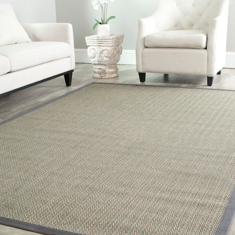 SAFAVIEH Handmade Natural Fiber Hildeburg Border Sisal Rug - 6' x 9' - Grey Brown/Grey