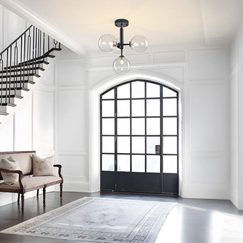 Starsky 4-Light Modern Sputnik Sphere Clear Glass Bubble Chandelier