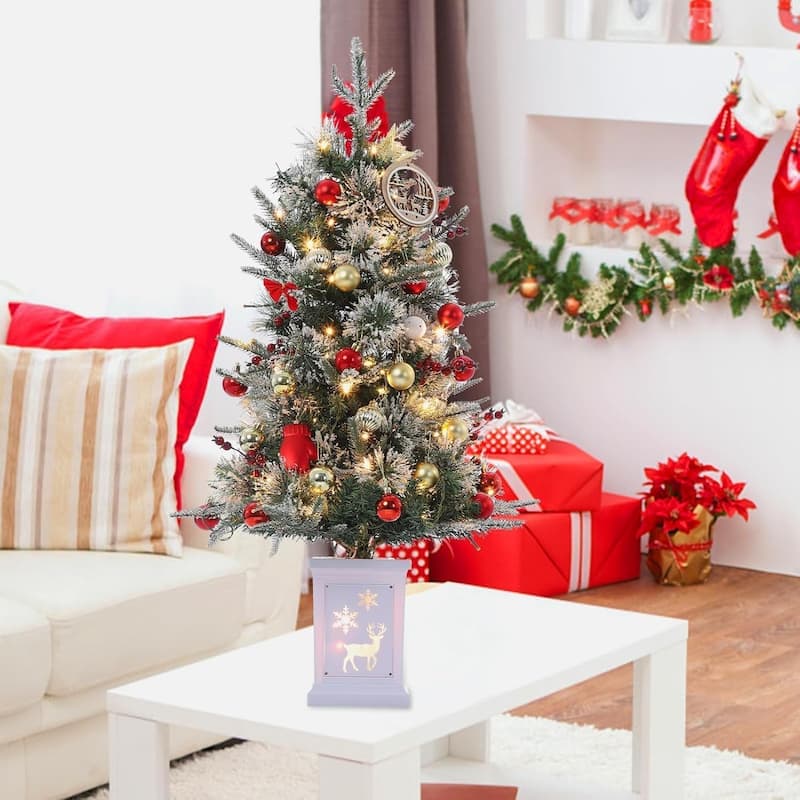 Christmas Tree with 78 Multi-Color Led Lights, 3 Ft Pre-Lit Artificial Christmas Decoration