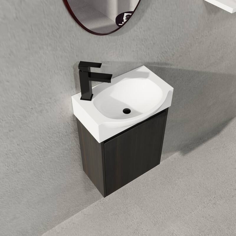 ARTCHIRLY 16/20/24/30/36 Inch Bathroom Vanity With Sink, Floating Bathroom Vanity With Soft Close Door