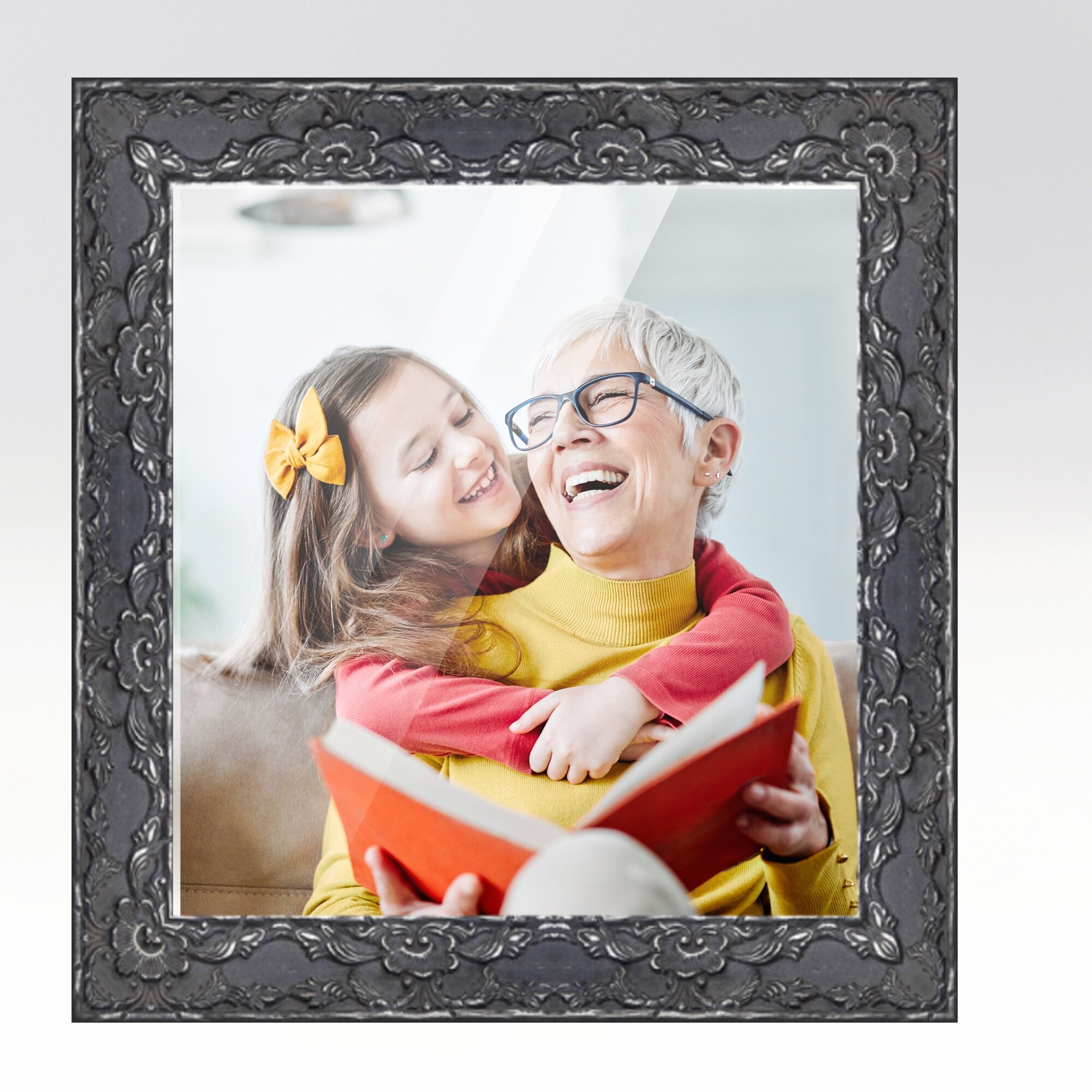 30x30 Frame Black Matted for 30x30 Picture or 34x34 Art Poster Without Photo Mat - Display Your, Size: 30 x 30