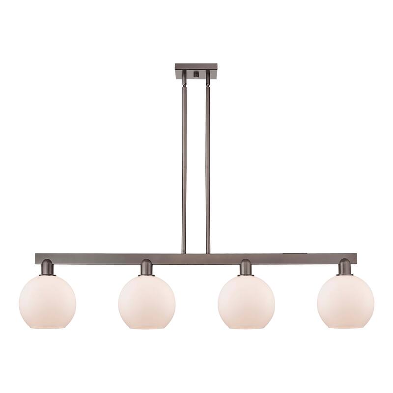 Innovations Lighting Endless Possibilities Arcadia - Athens - 4 Light 51" Stem Hung Island Light - Oil Rubbed Bronze/Matte White