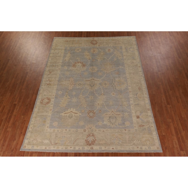 Vegetable Dye Oushak Turkish Rug Hand-Knotted Wool Carpet - 8'9" x 11'8"