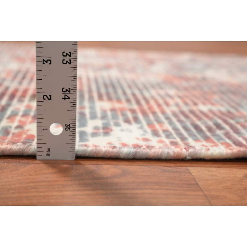 Hand Knotted Oriental Viscose Silk Carpet Modern Abstract Coral Abstract Area Rug - 4' 0'' X 2' 0''