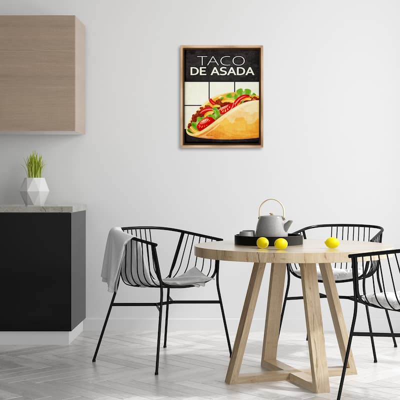 Stupell Taco Classic Meal Framed Floater Canvas Wall Art Design By Kim Allen