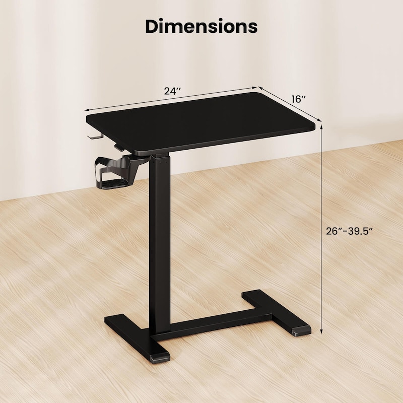 Costway C Shaped Side Table Height Adjustable Overbed Bedside Table - See Details