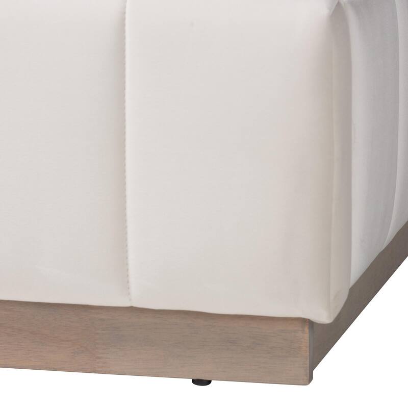 Granger Velvet Upholstered Platform Bed with Channel Tufted Headboard, Modern Low Profile Bed Frame