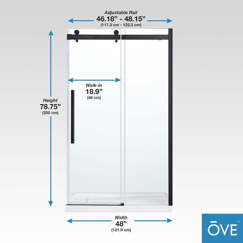OVE Decors Bel Soft-Close Frameless Sliding Soft Close Shower Door