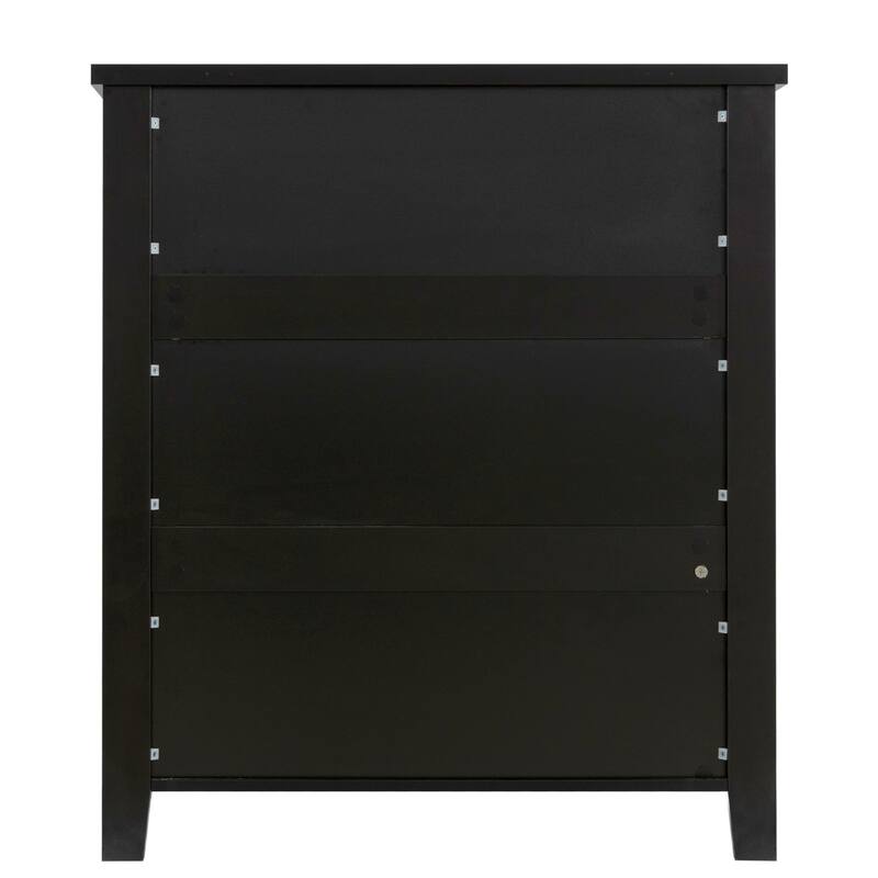 Drawer Dresser, Bedroom Storge Cabinet W/ Retro Shell-shaped Handle