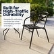 preview thumbnail 4 of 35, 23.5" Square Glass Metal Table with 2 Metal Aluminum Slat Stack Chairs