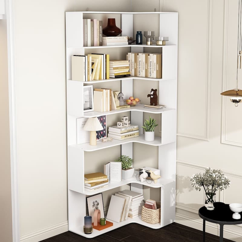 Buffet Display Cabinet Bookshelf Bookcase 81.9 Inches Tall Bookshelf