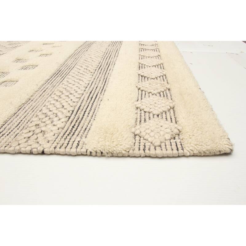 ECARPETGALLERY Braid weave Sienna Cream Wool Rug - 5'0 x 7'6