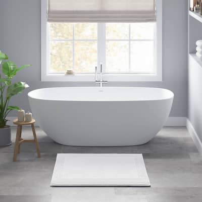 1 PCS 20x30"Tufted 3000 GSM Reversible Bath Rug White - 3' x 2'