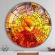 preview thumbnail 1 of 8, Designart 'Return of Stained Glass' Oversized Modern Wall CLock